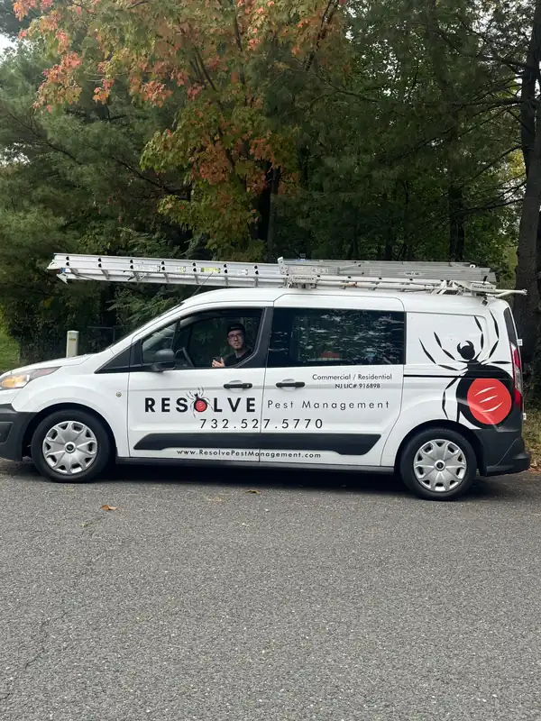 Resolve van with the black widow emblem and NJ LIC# 91689B